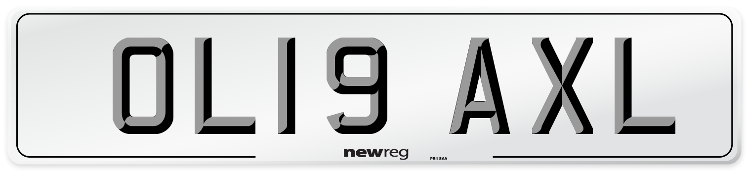 OL19 AXL Number Plate from New Reg